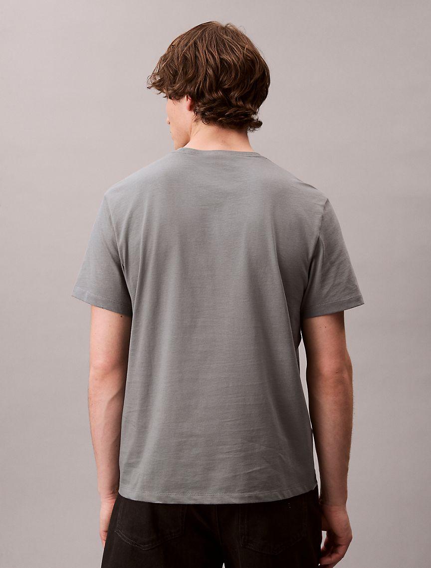 Calvin Klein Mens Stacked CK Logo Easy Tee - Grey Product Image