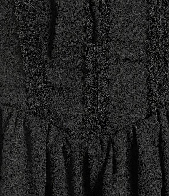 B. Darlin Sweetheart Neck Tie Front Corset Inspired Drop Waist A-Line Dress Product Image