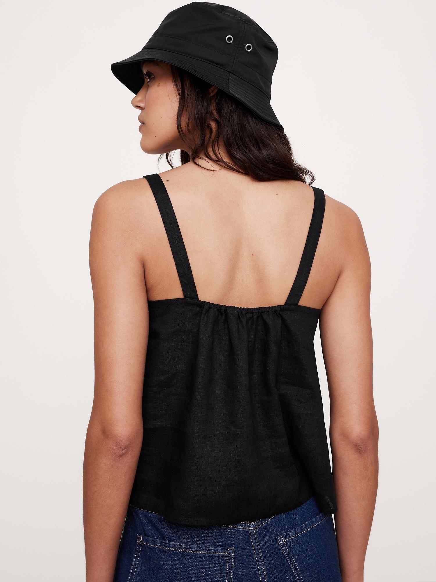 Linen Tie-Front Tank Product Image