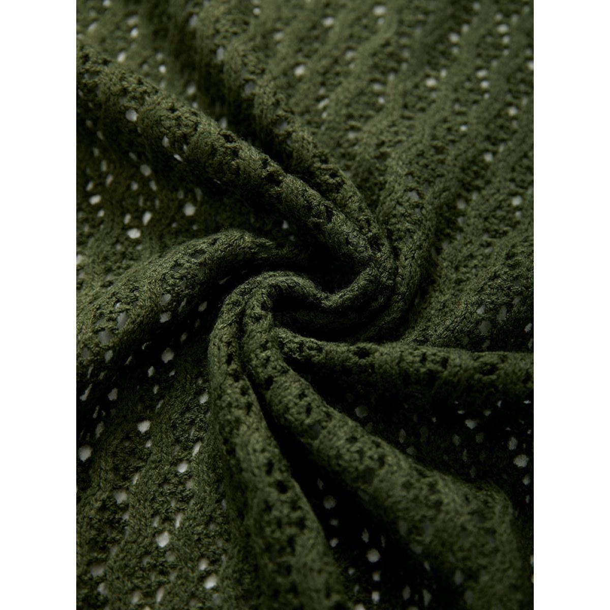 Plus Size Solid Batwing Sleeve Curved Hem Cardigan ArmyGreen Women Casual Loose Long Sleeve Everyday Cardigans BloomChic 28/5X Product Image