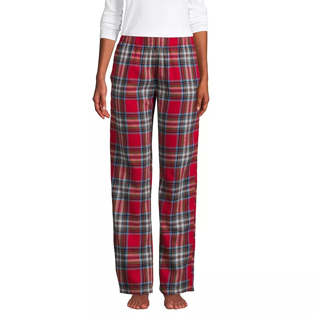 Women's Lands' End Women's Flannel Pajama Pants, Size: XL Petite, Heritage Red Plaid Product Image