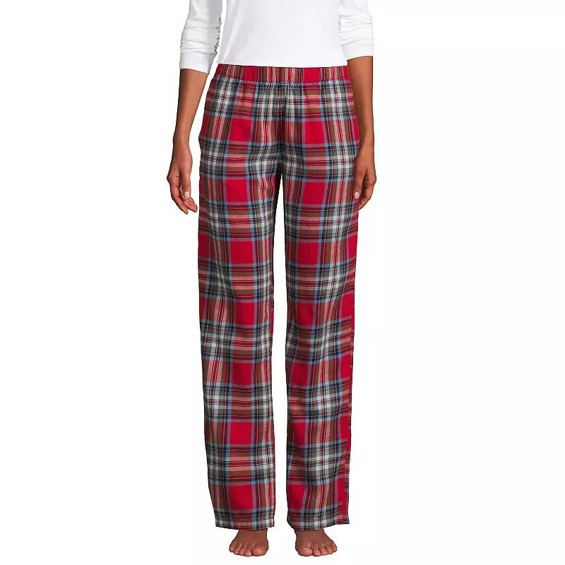 Women's Lands' End Women's Flannel Pajama Pants, Size: XL Petite, Heritage Red Plaid Product Image