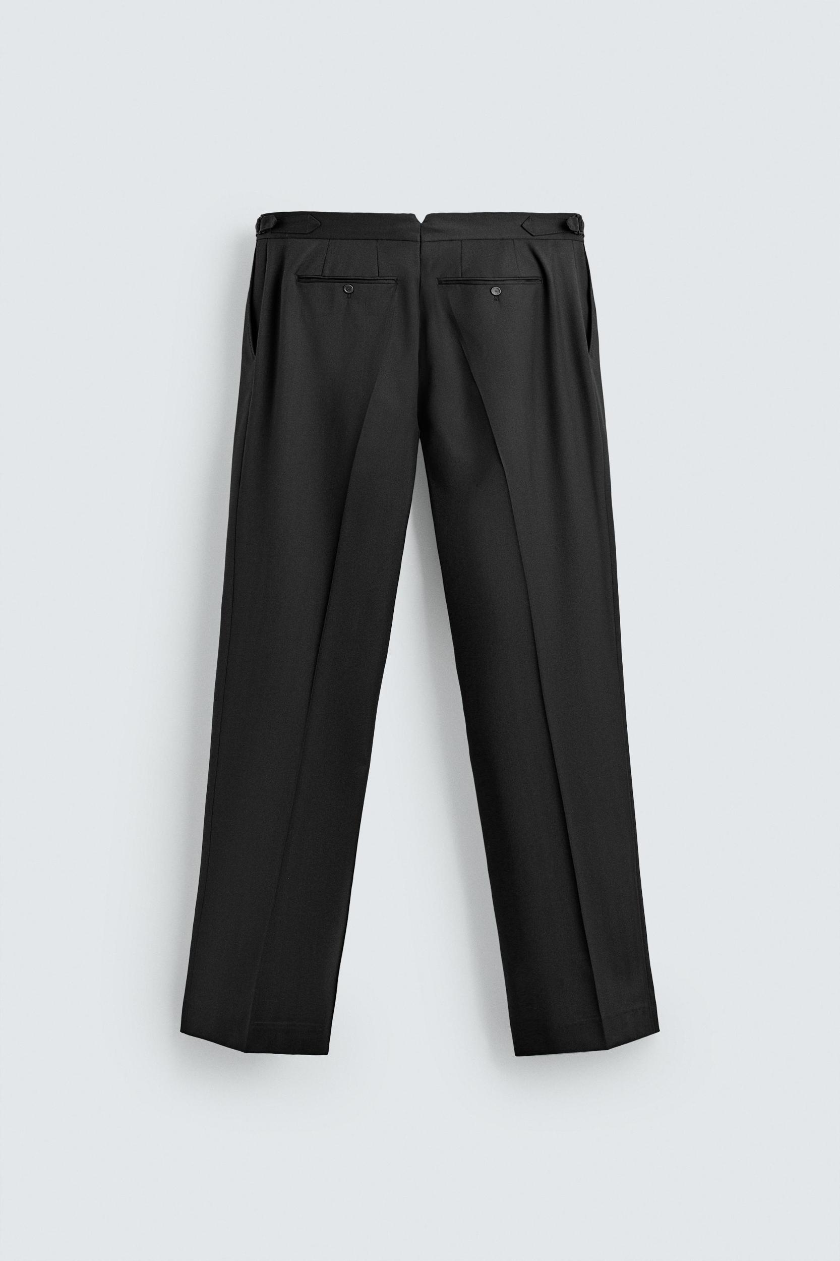 100% WOOL PLEATED SUIT PANTS Product Image