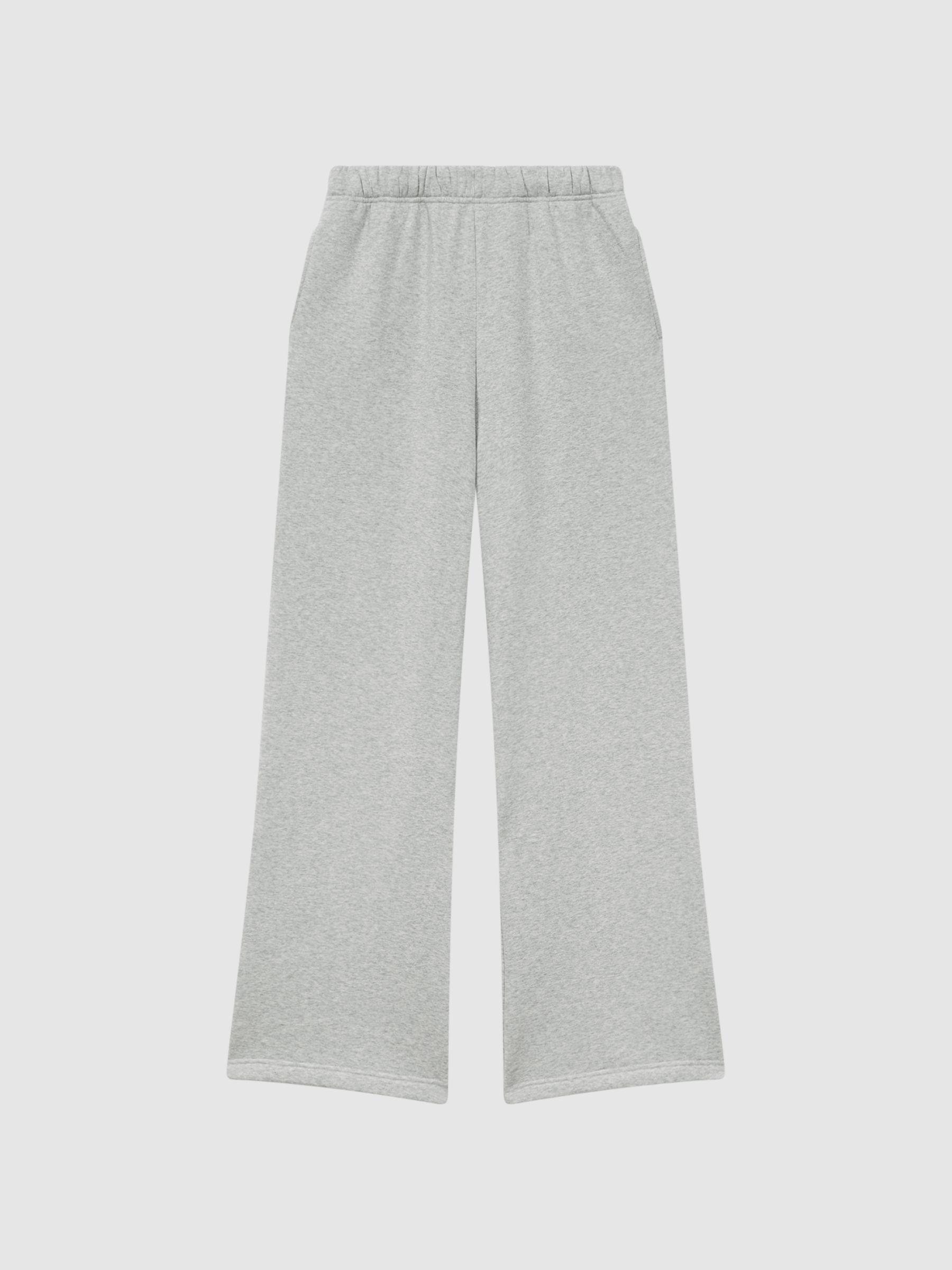 Good American Cotton Blend Wide Leg Joggers in Grey Product Image
