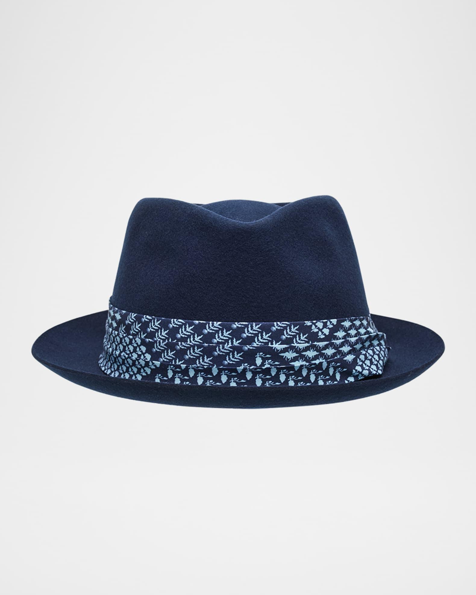 Men's Bandana-Trim Wool Panama Hat Product Image
