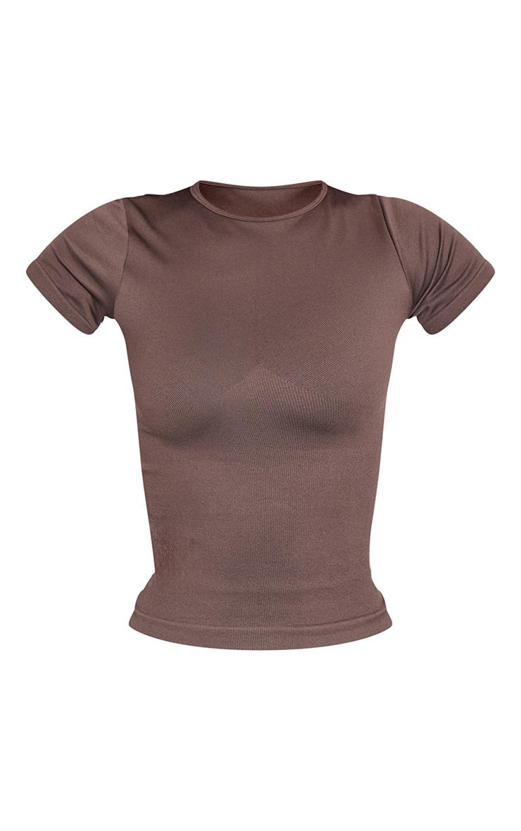 Espresso Seamless Longline Short Sleeve Gym Top Product Image