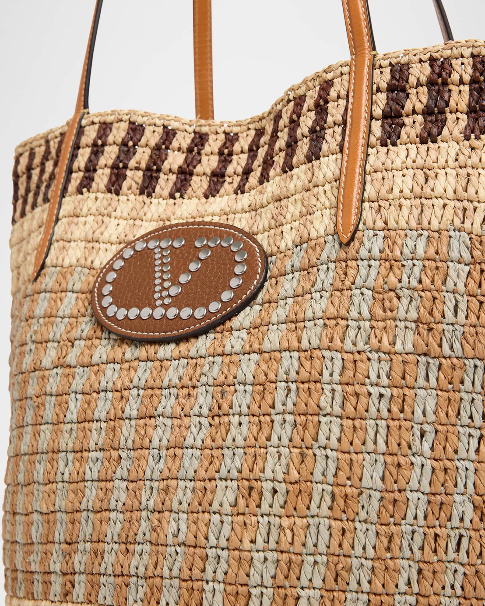 VLOGO Signature Crochet Straw Tote Bag Product Image