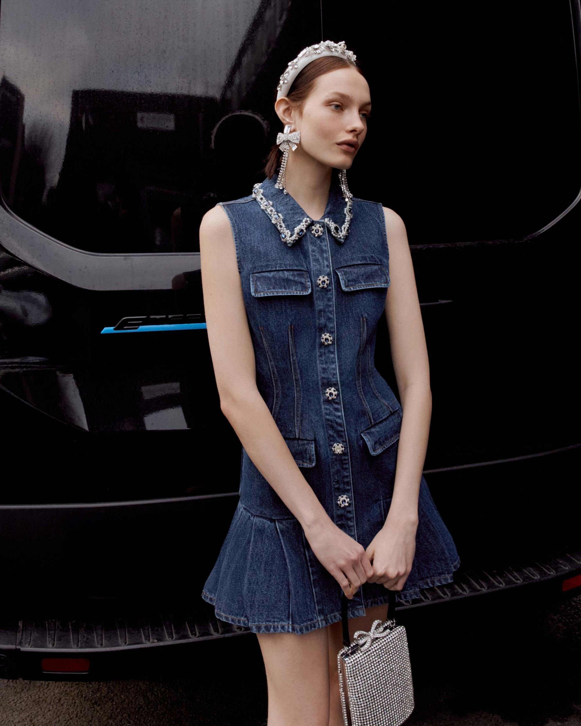 Denim Sleeveless Mini Dress Product Image