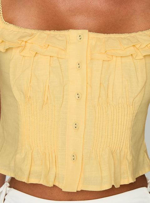 Isadoria Frill Top Yellow Product Image