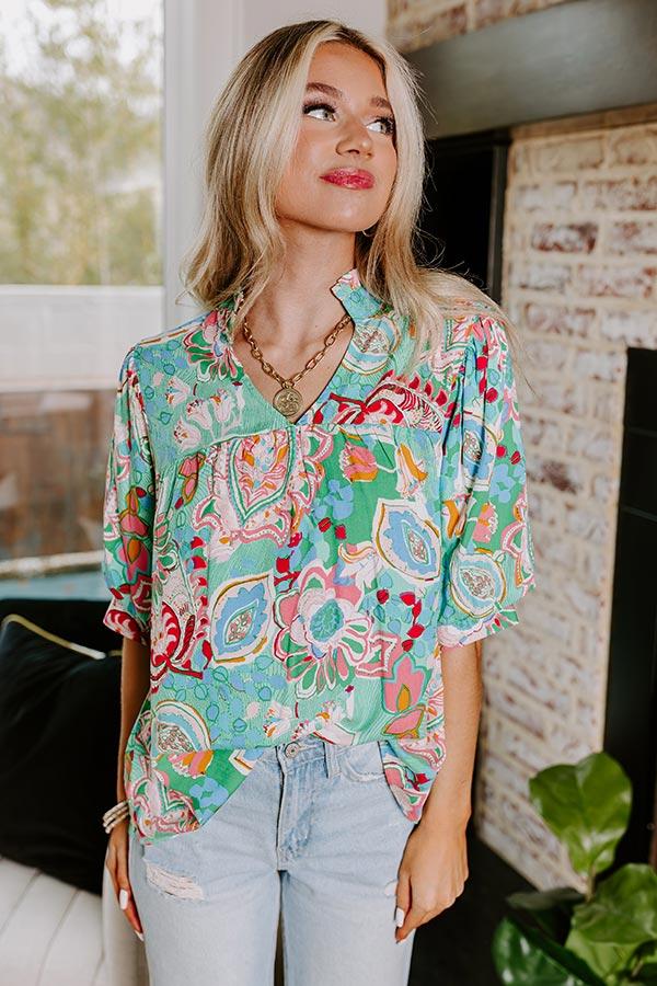 Chance Of A Lifetime Top in Green Product Image