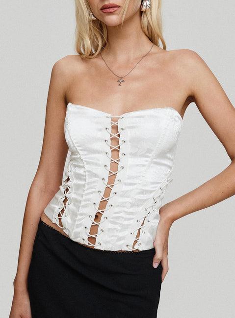 Mochi Corset Top White Product Image