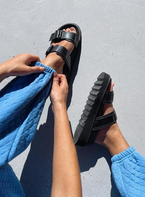 Ma Belle Sandals Contrast Stitch Product Image