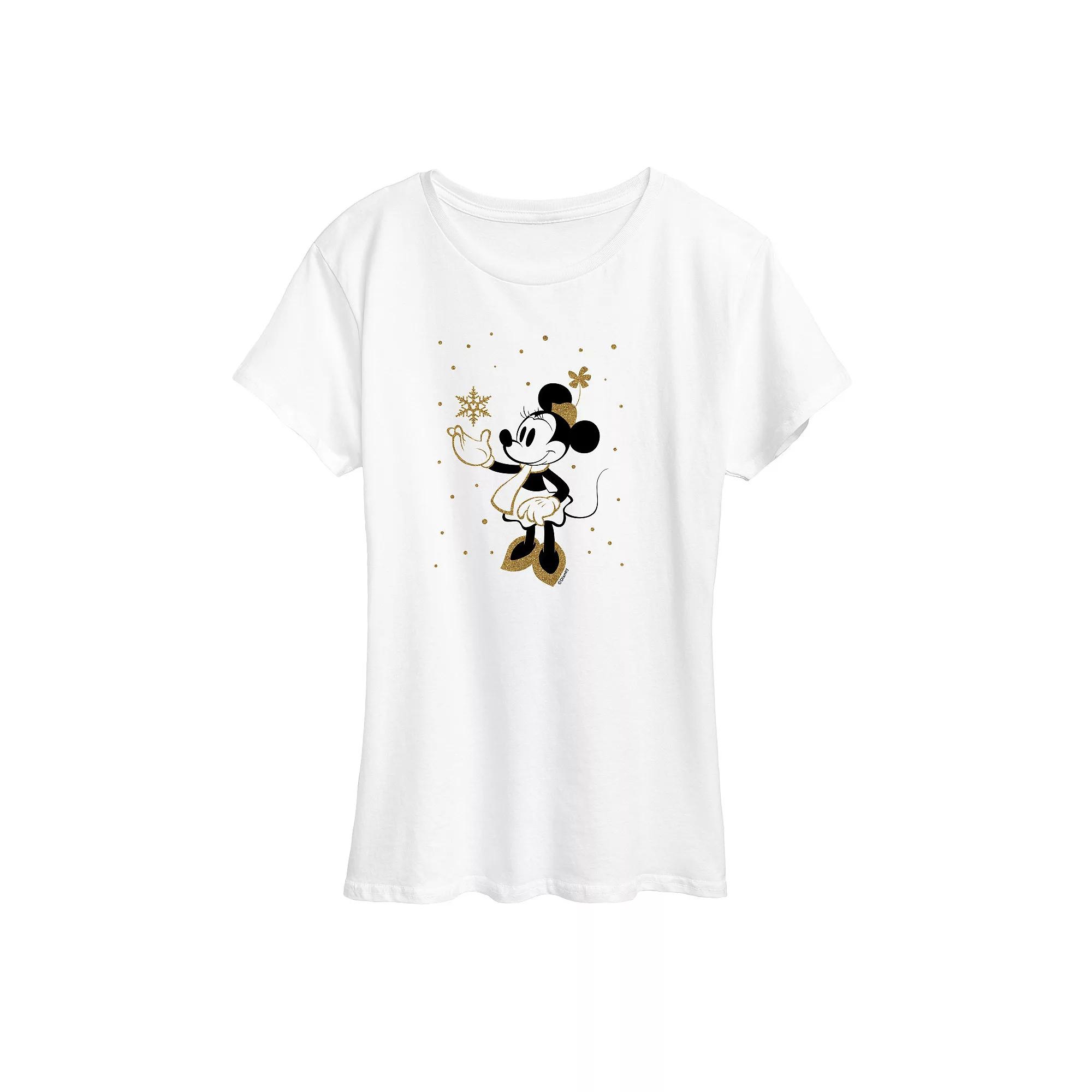 Disney's Minnie Mouse Women's Winter Sparkle Graphic Tee, Girl's,  Product Image