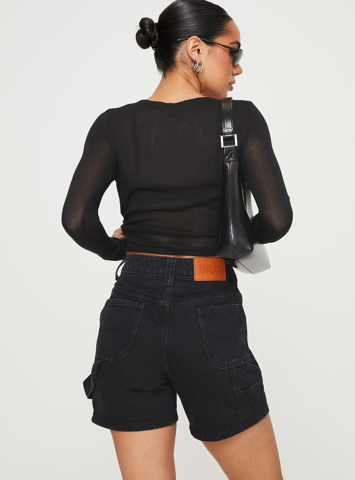 Lou Carpenter Denim Shorts Black Product Image