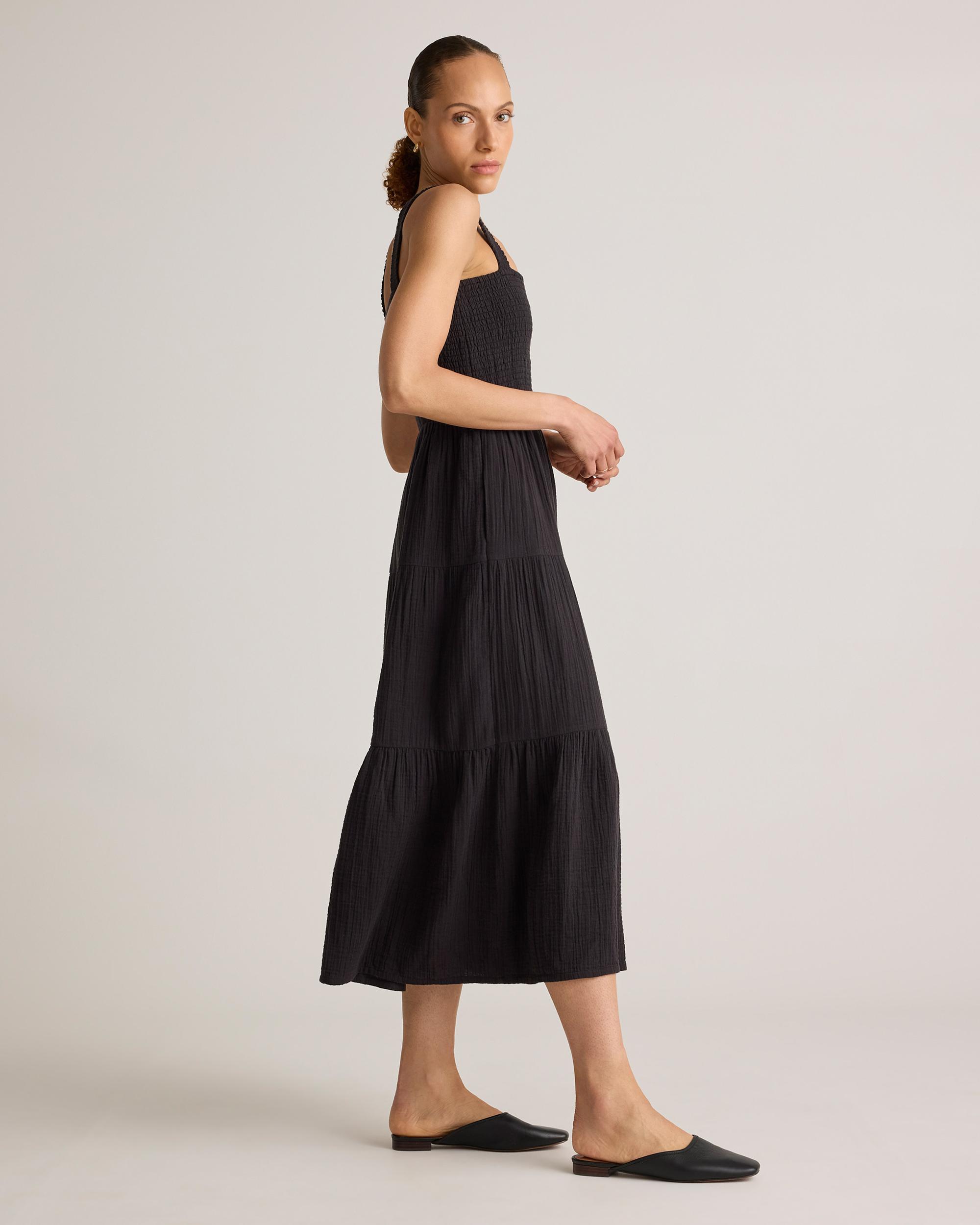 Quince | Women's Gauze Smocked Sleeveless Maxi Dress Organic Cotton Product Image