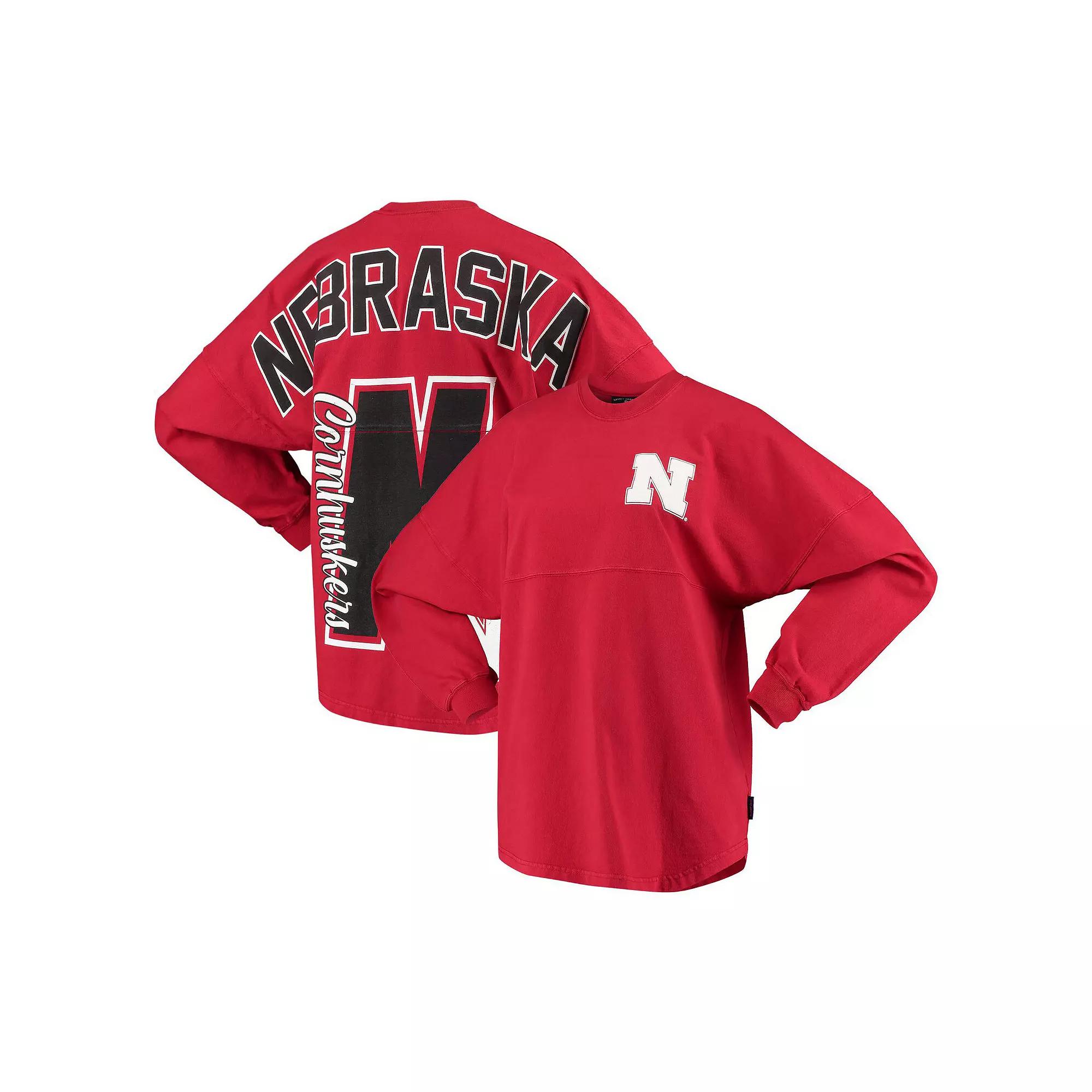 Women's Scarlet Nebraska Huskers Loud n Proud Spirit Jersey T-Shirt,  Product Image