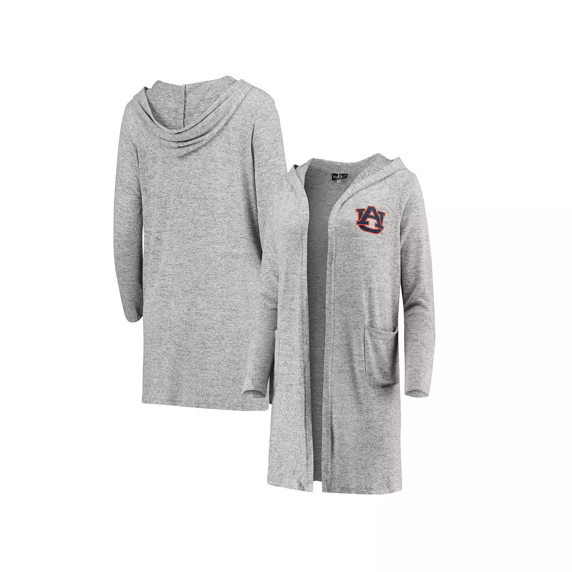 Women's Heathered Gray Auburn Tigers Cuddle Soft Duster Cardigan, Size: Small, Grey Product Image