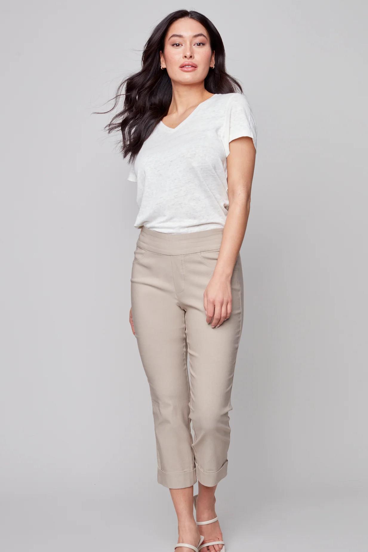 Stretch Pull-On Capri Pants Product Image