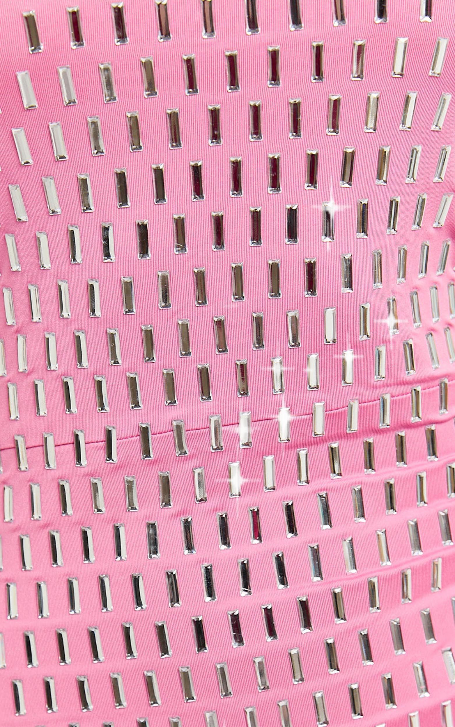 Joyce Maxi Dress - Heat Press Strapless Dress in Pink Product Image