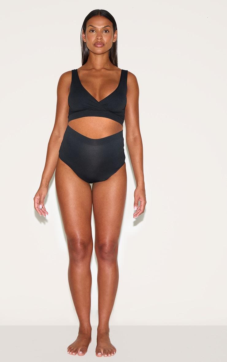 Maternity Black Wrap Over Nursing Bra Product Image