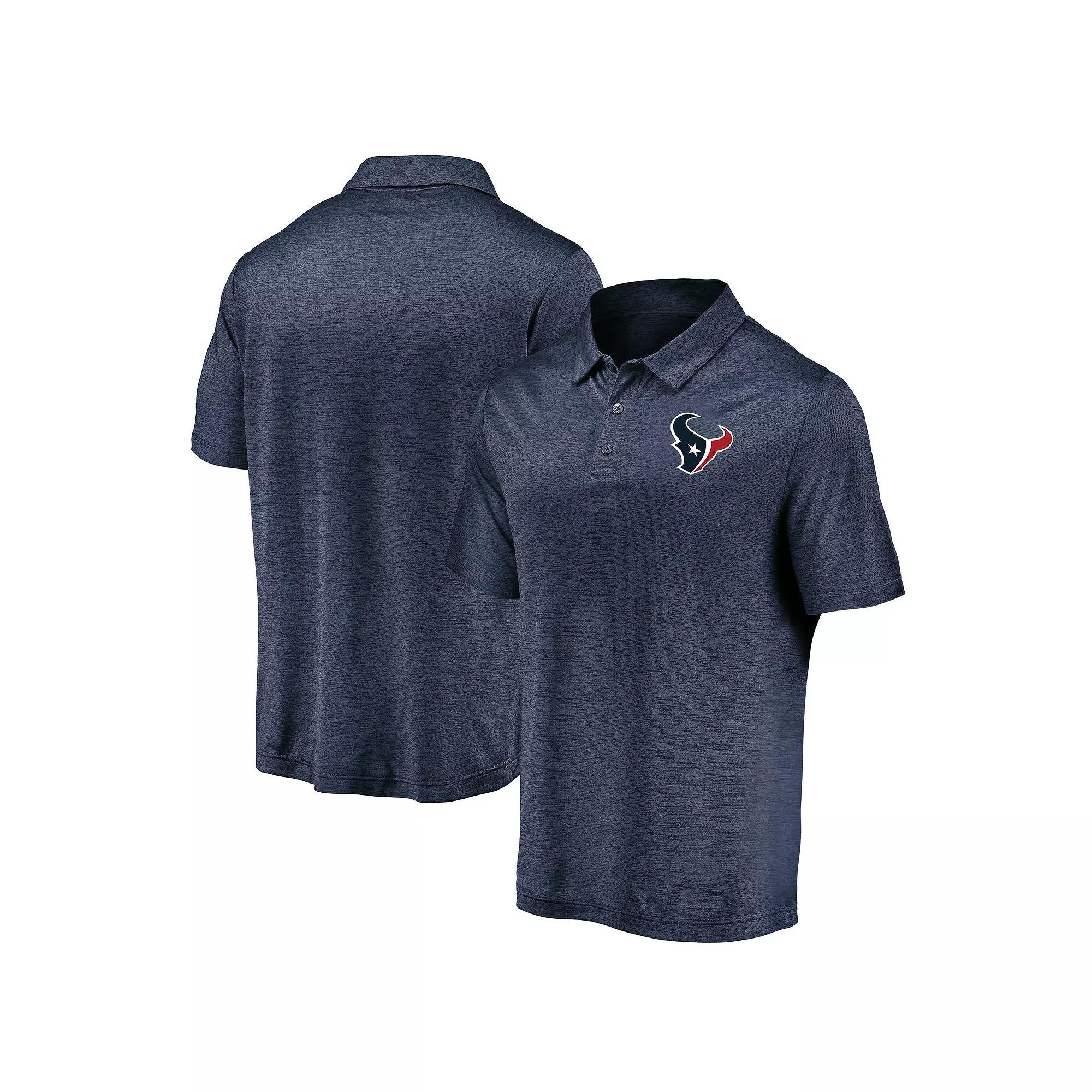 Men's Majestic Navy Houston Texans Iconic Striated Polo, Size: Small, Blue Product Image