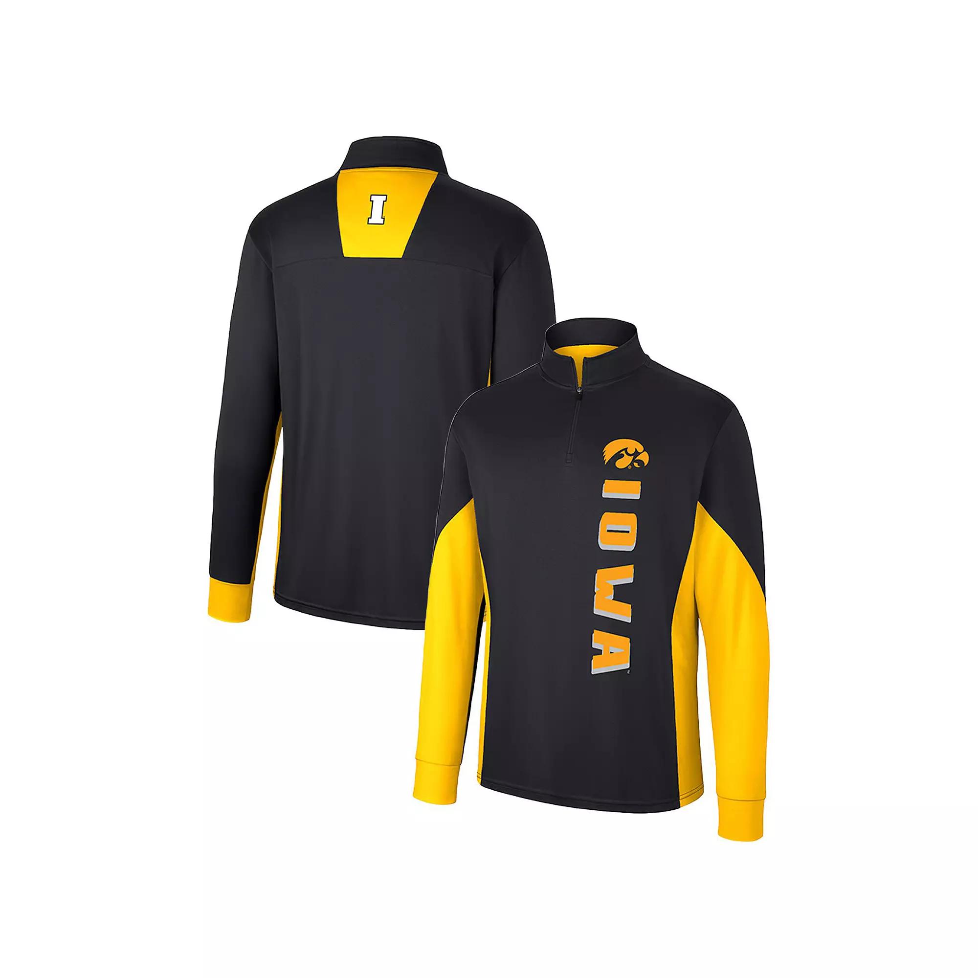 Men's Colosseum Black Iowa Hawkeyes Bart Quarter-Zip Windshirt, Size: Medium Product Image