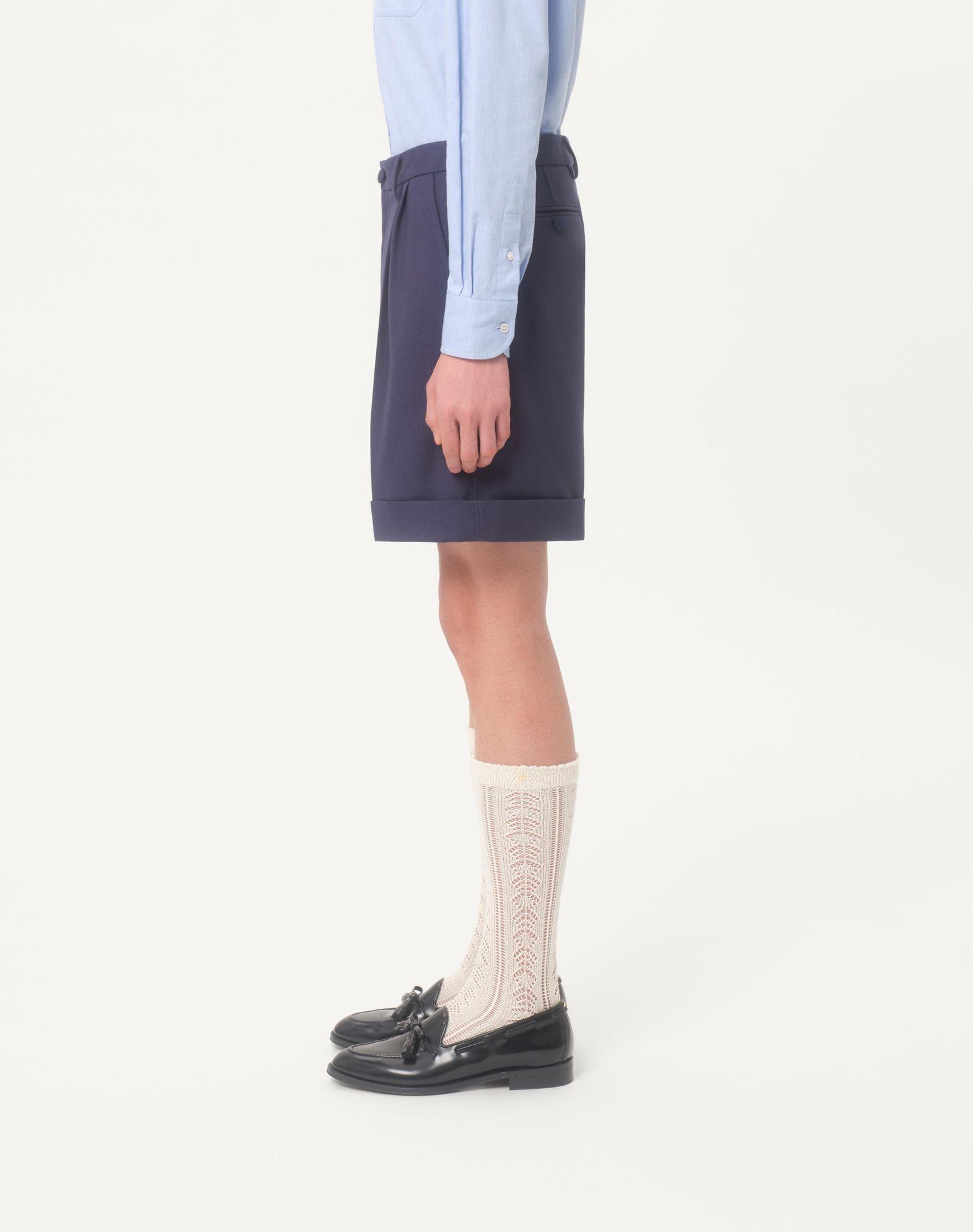 Cuffed Wool Gabardine Bermuda Shorts Product Image