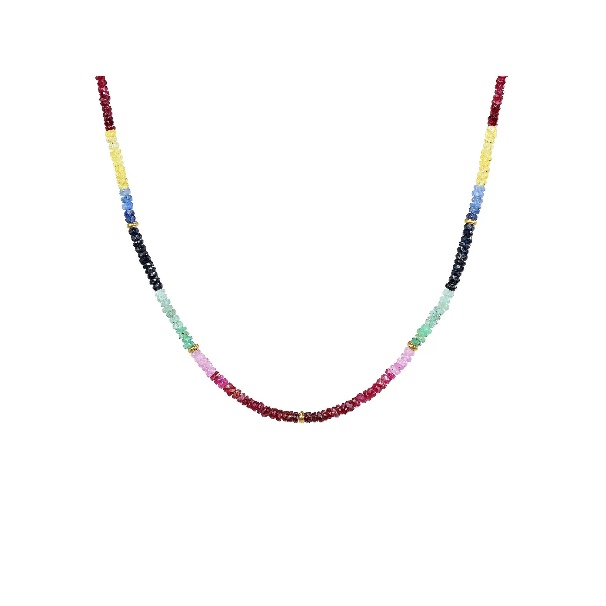 Jewelmak 14k Yellow Gold & Multi Gemstone Necklace, Women's, Size: 17", 14k Gold Product Image