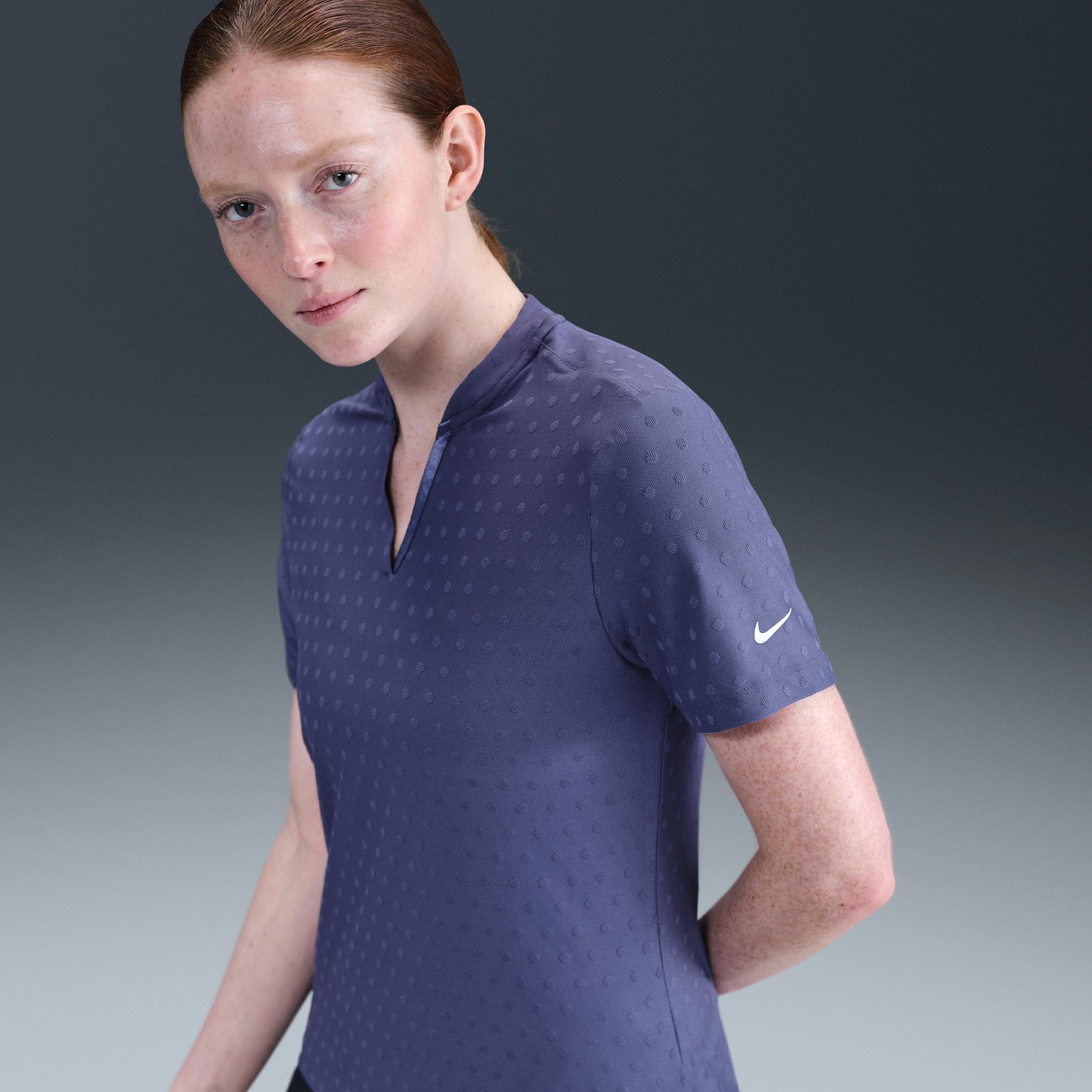 Nike Womens Tour Dri-FIT Short-Sleeve Blade Jacquard Golf Polo | FZ6302-508 Product Image