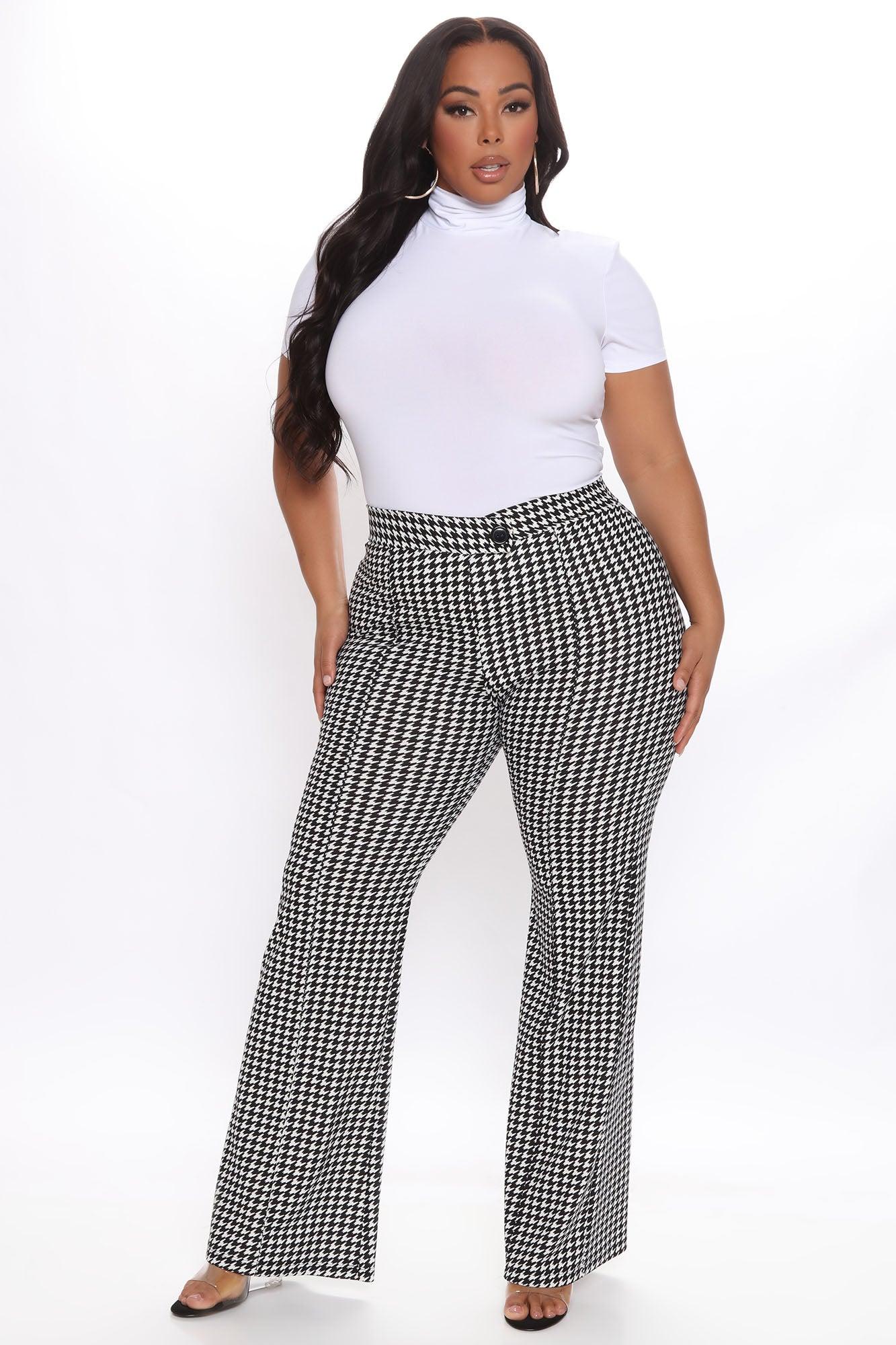 Check Back Later Wide Leg Pants - Black/White Product Image