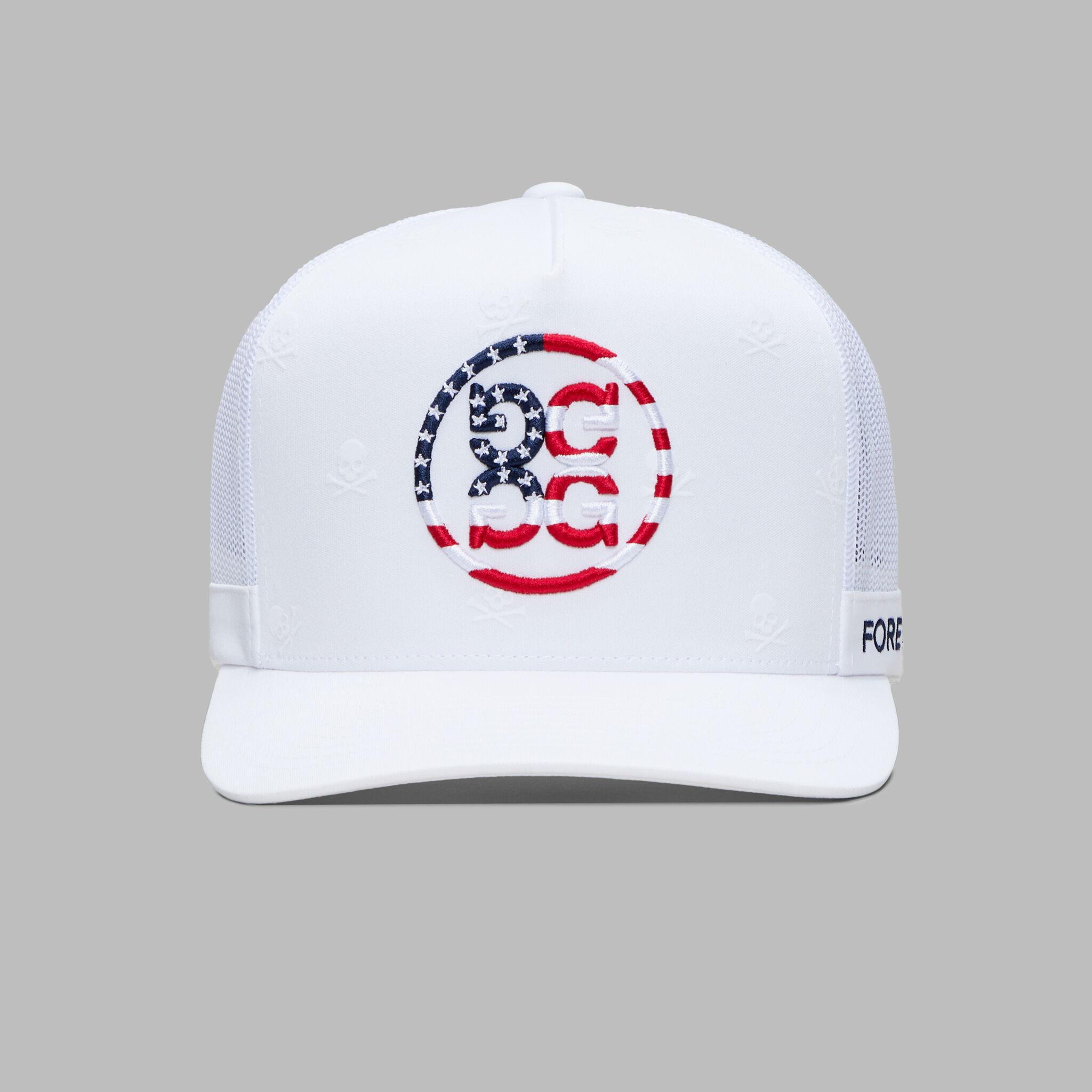 SKULLS & STRIPES TALL TRUCKER HAT Product Image