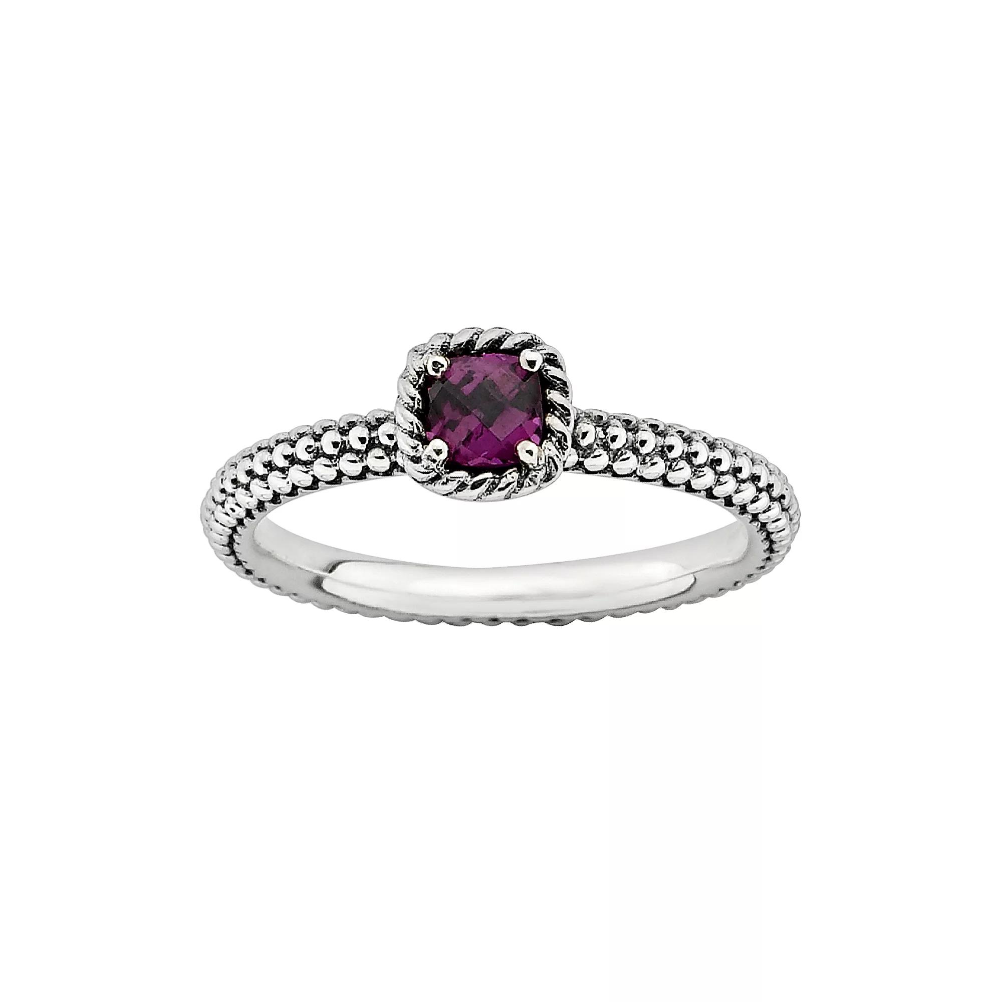 Stacks & Stones Sterling Silver Rhodolite Garnet Stack Ring, Women's, Size: 10, Red Product Image