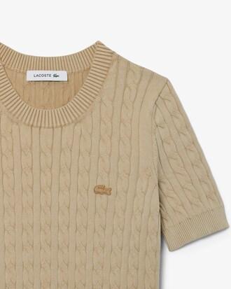 Washed Effect Cable Knit Sweater Product Image