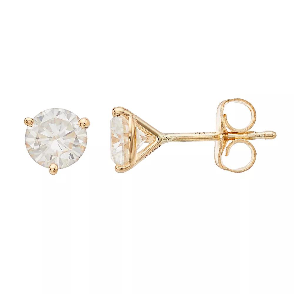 Radiant Fire 14k Gold Lab-Created Moissanite Stud Earrings, Women's Product Image