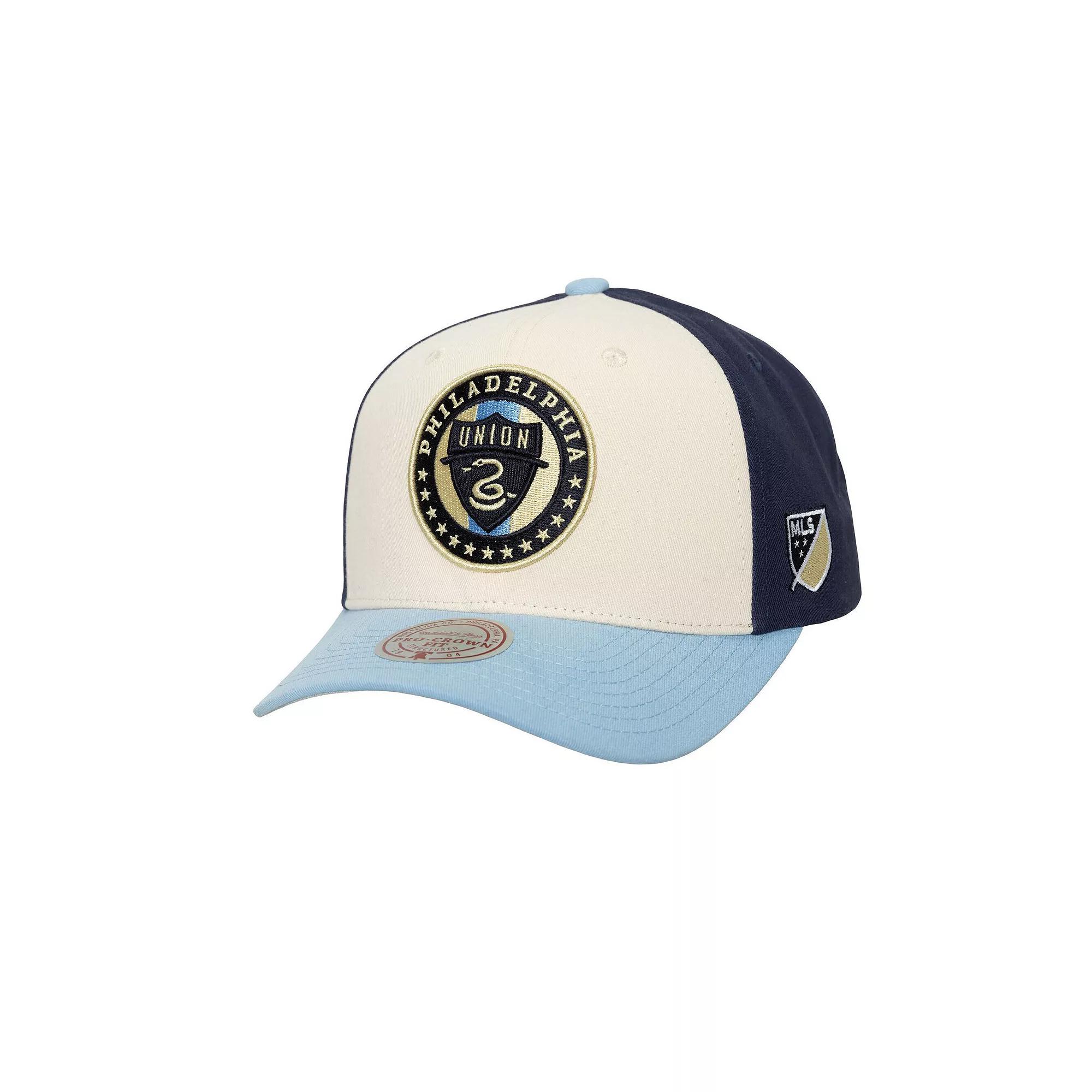 Mens Mitchell & Ness Cream Philadelphia Union Brushed Off Pro Crown Snapback Hat Product Image