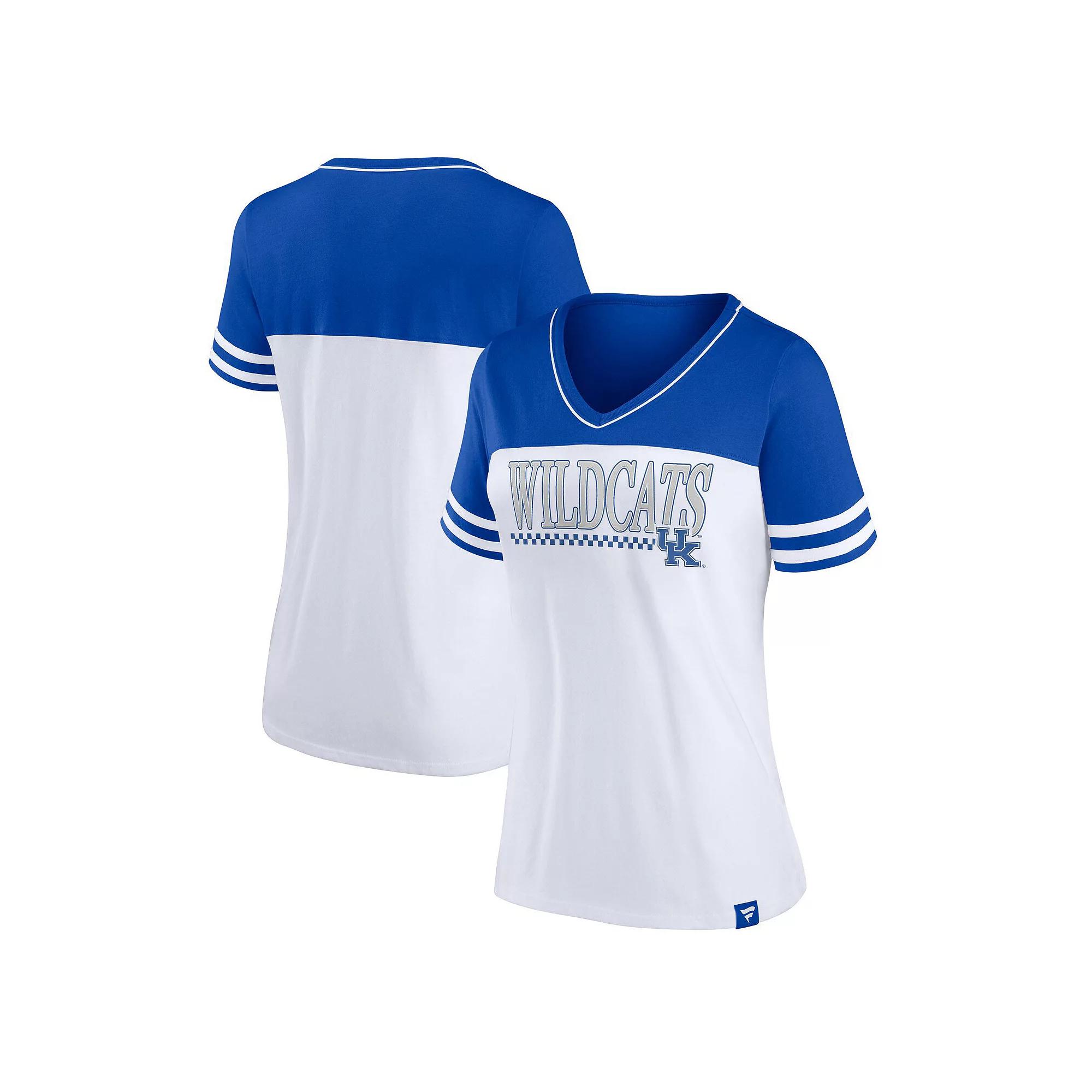 Women's Profile  White/Royal Kentucky Wildcats Plus Size Field Game V-Neck T-Shirt, Size: 4XL Product Image