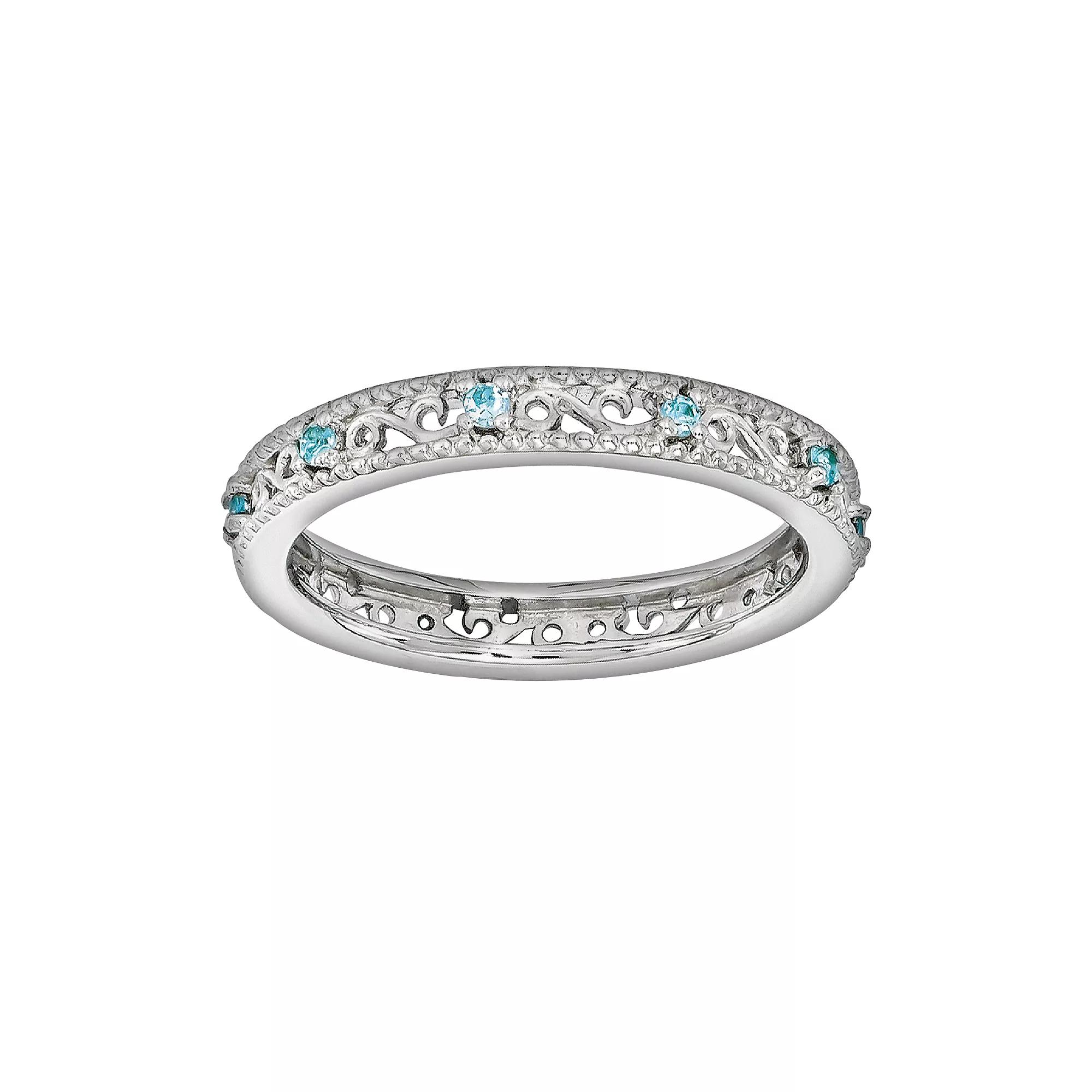 Stacks & Stones Sterling Silver Blue Topaz Stack Ring, Women's,  Product Image