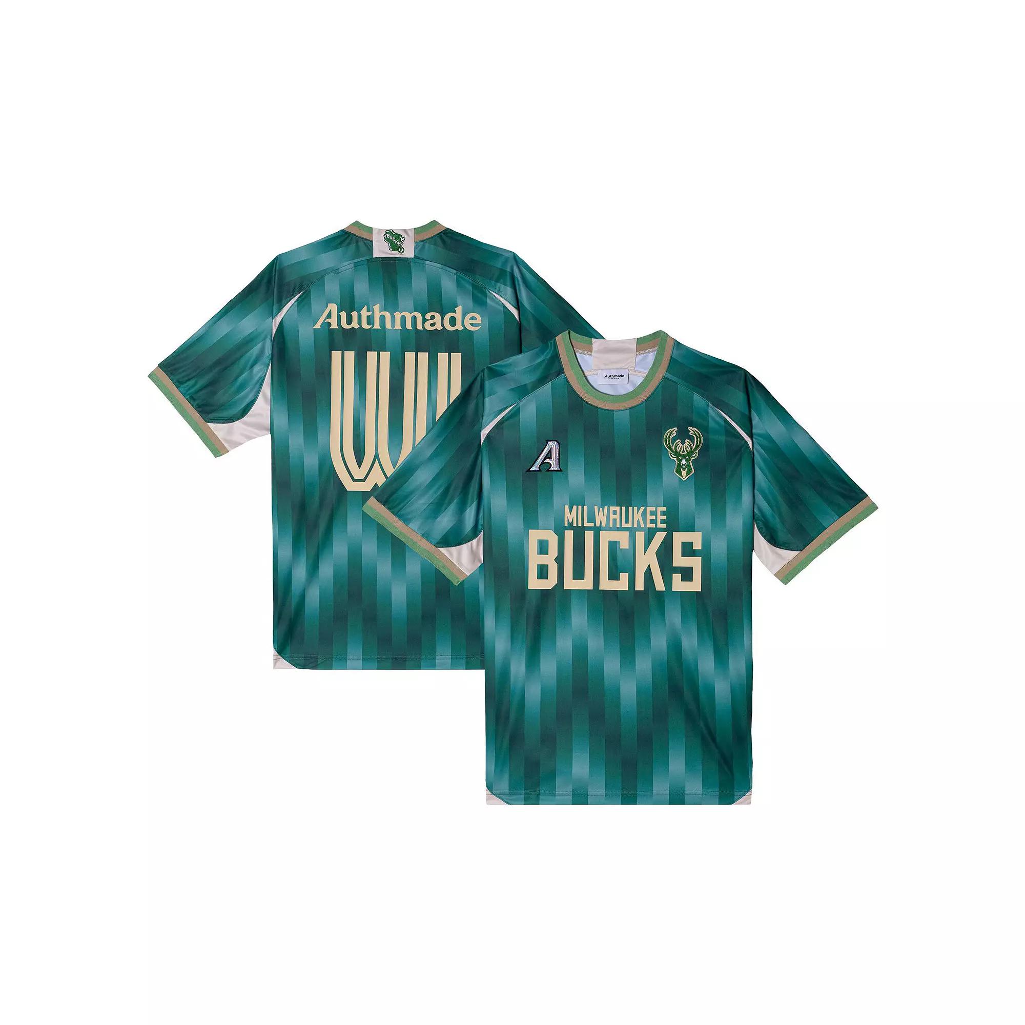 Men's Authmade x NBA Green Milwaukee Bucks Soccer Kit Fashion Jersey,  Product Image