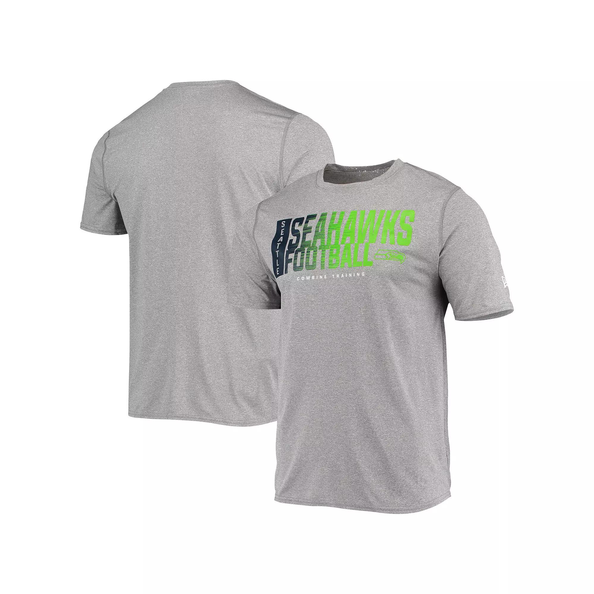 Men's New Era Heathered Gray Seattle Seahawks Combine Authentic Game On T-Shirt, Size: XL, Grey Product Image
