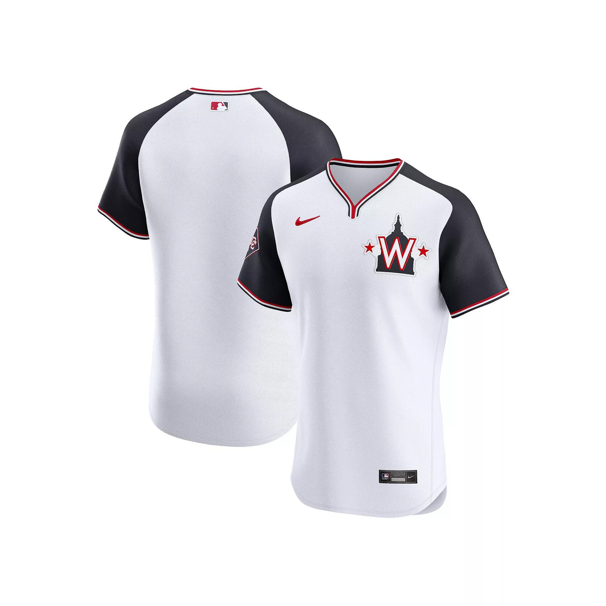 Men's Nike Navy Washington Nationals Alternate Elite Jersey, Size: 52, Blue Product Image