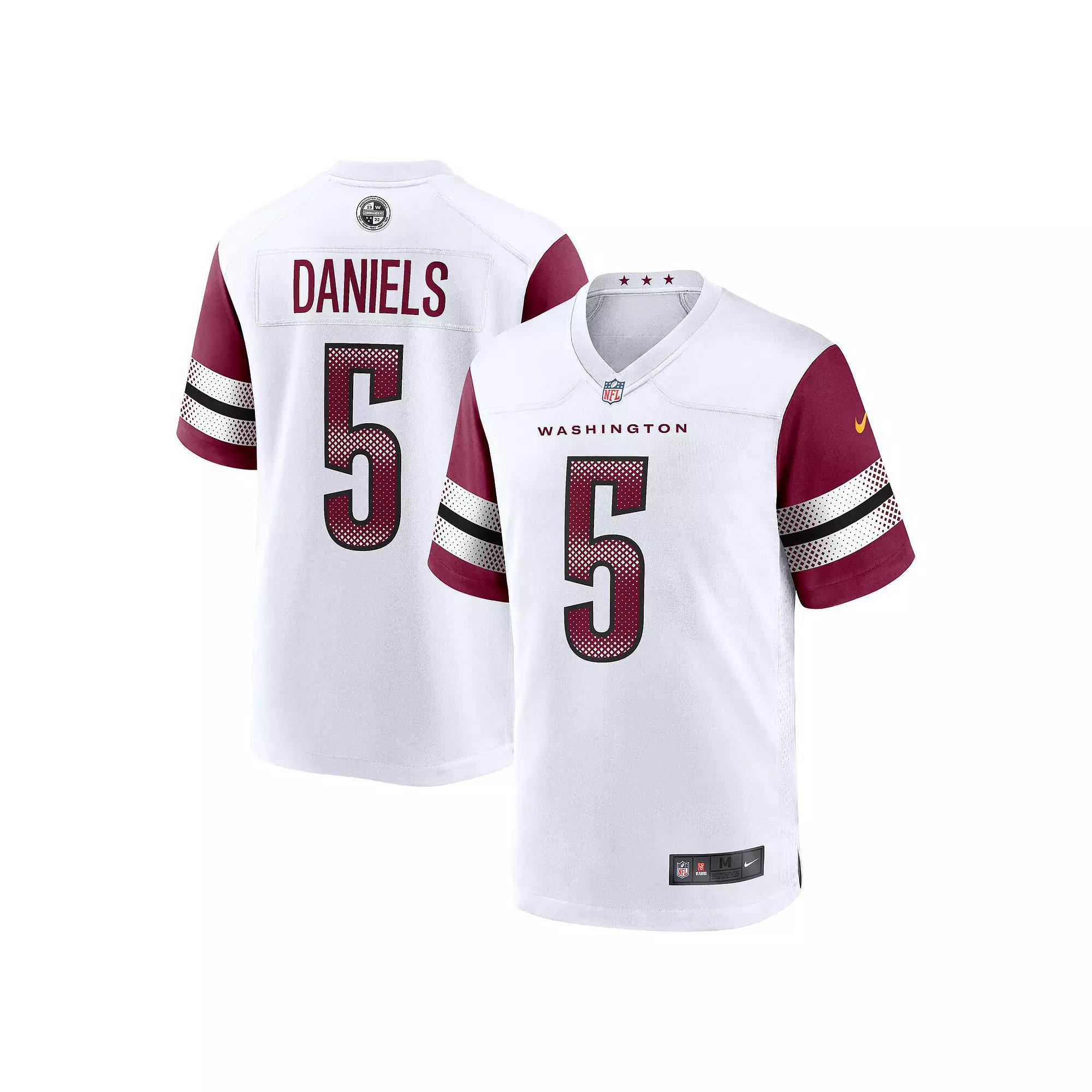 Men's Nike Jayden Daniels White Washington Commanders 2024 NFL Draft First Round Pick Player Game Jersey,  Product Image