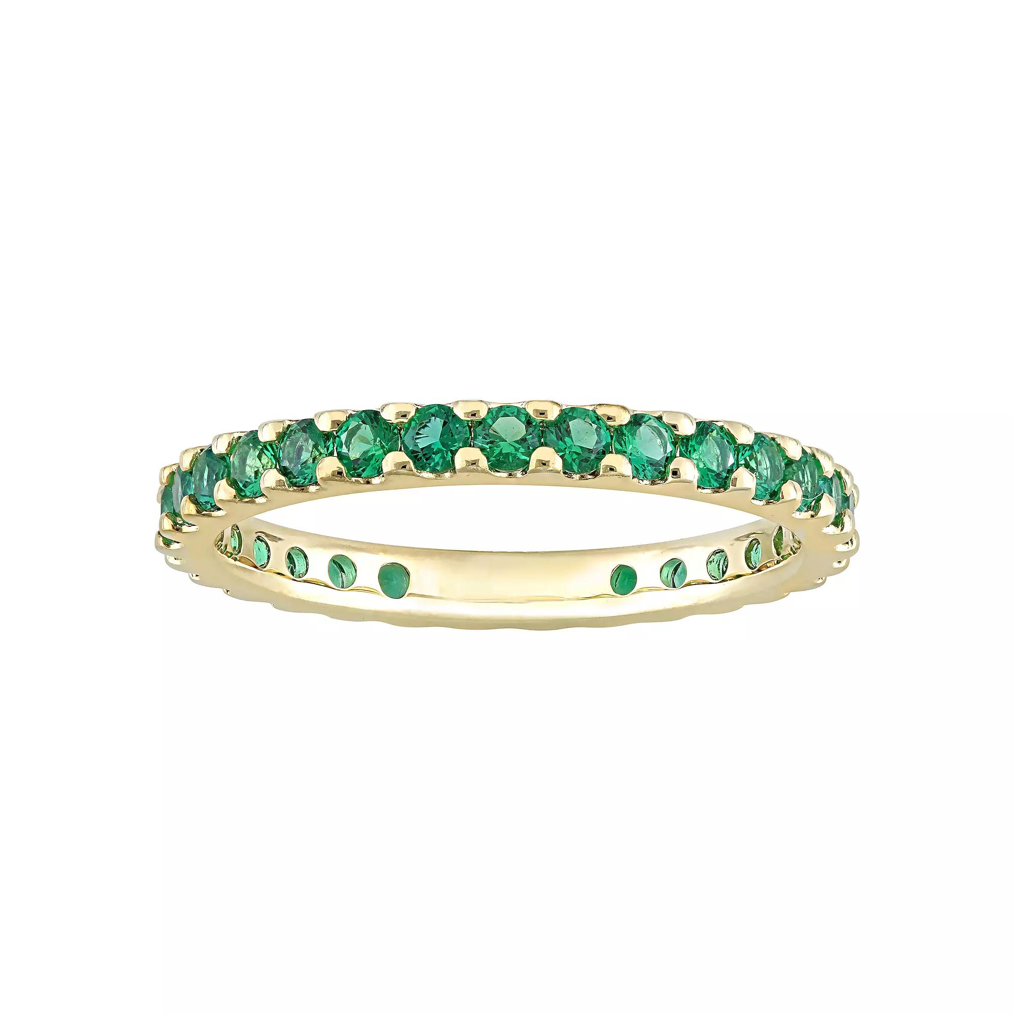 Stella Grace 10k Gold Lab-Created Emerald Eternity Ring, Women's,  Product Image