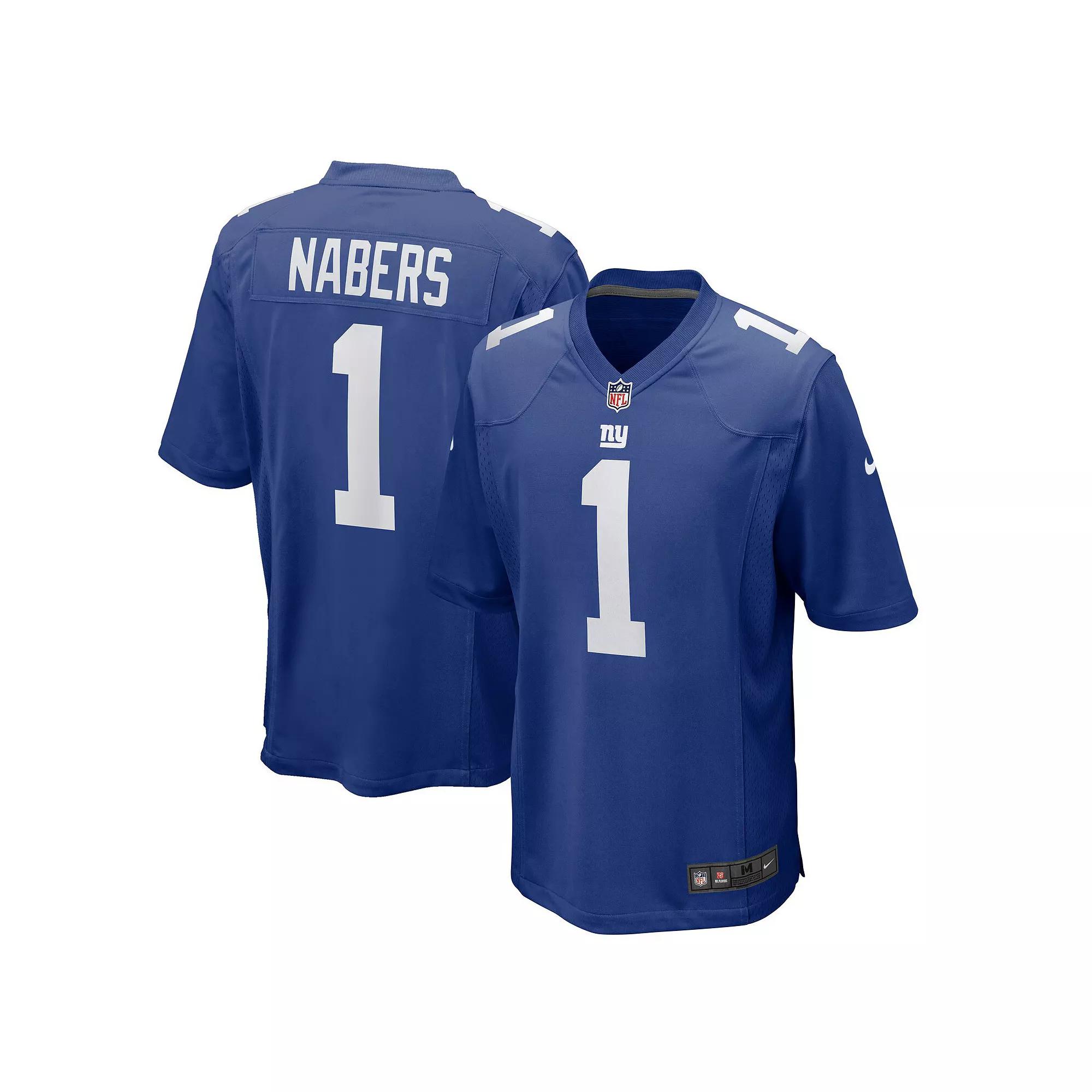 Men's Nike Malik Nabers Royal New York Giants Player Game Jersey,  Product Image