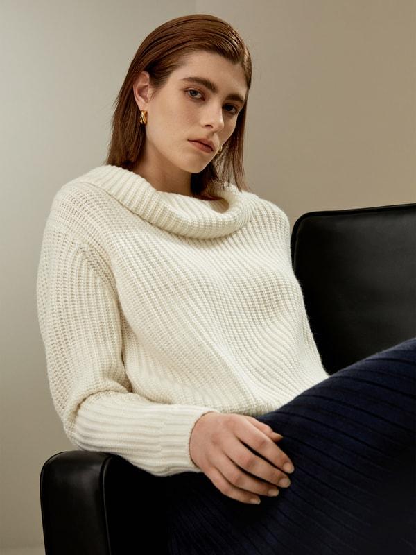 Wide Cowl Neck Sweater Product Image