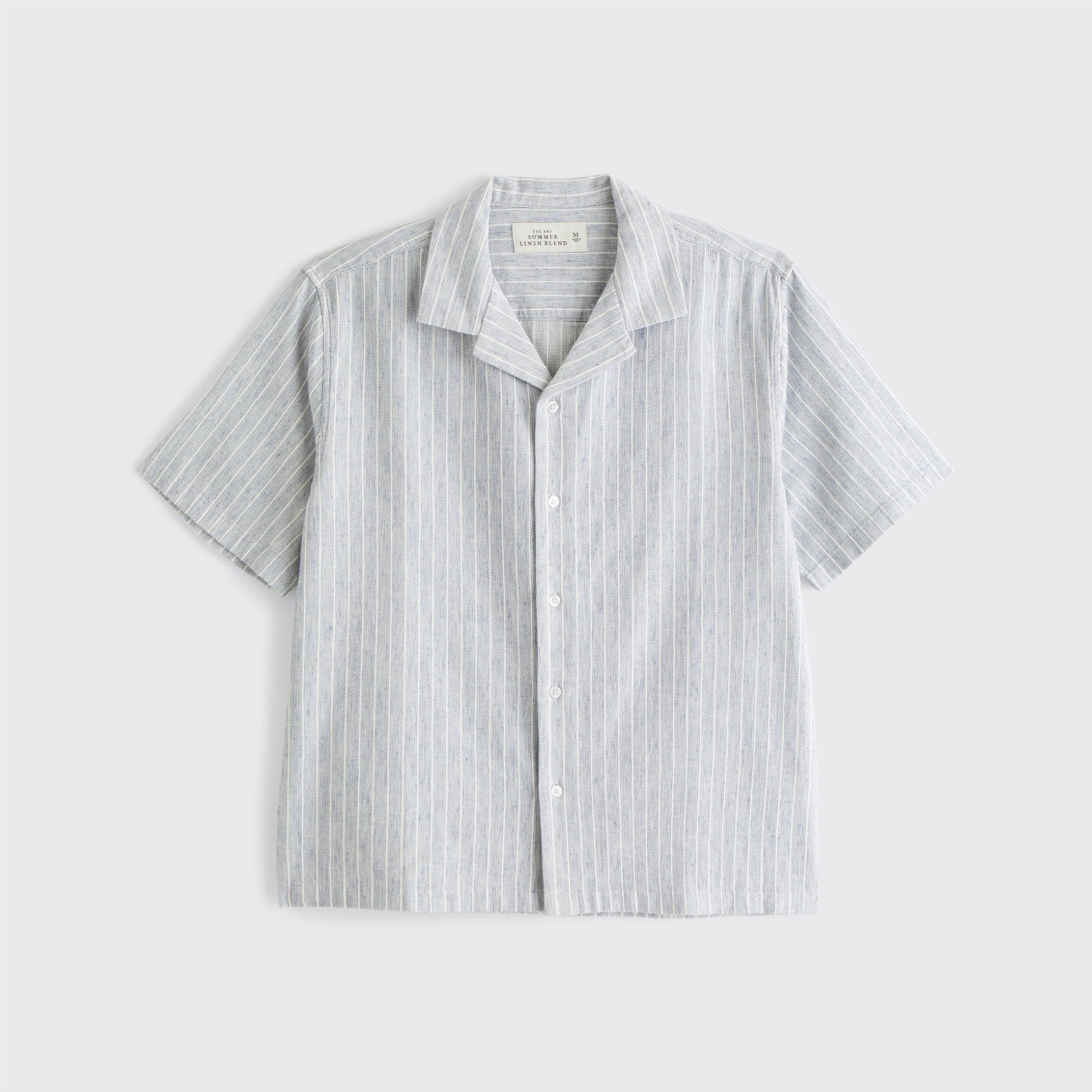 Camp Collar Summer Linen-Blend Shirt Product Image