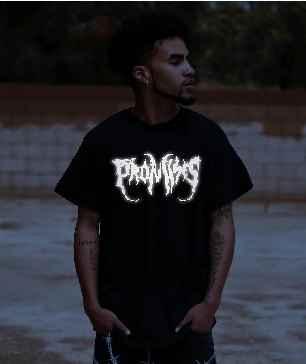 Broken Promises Graveyard Reflective Black T-Shirt Product Image