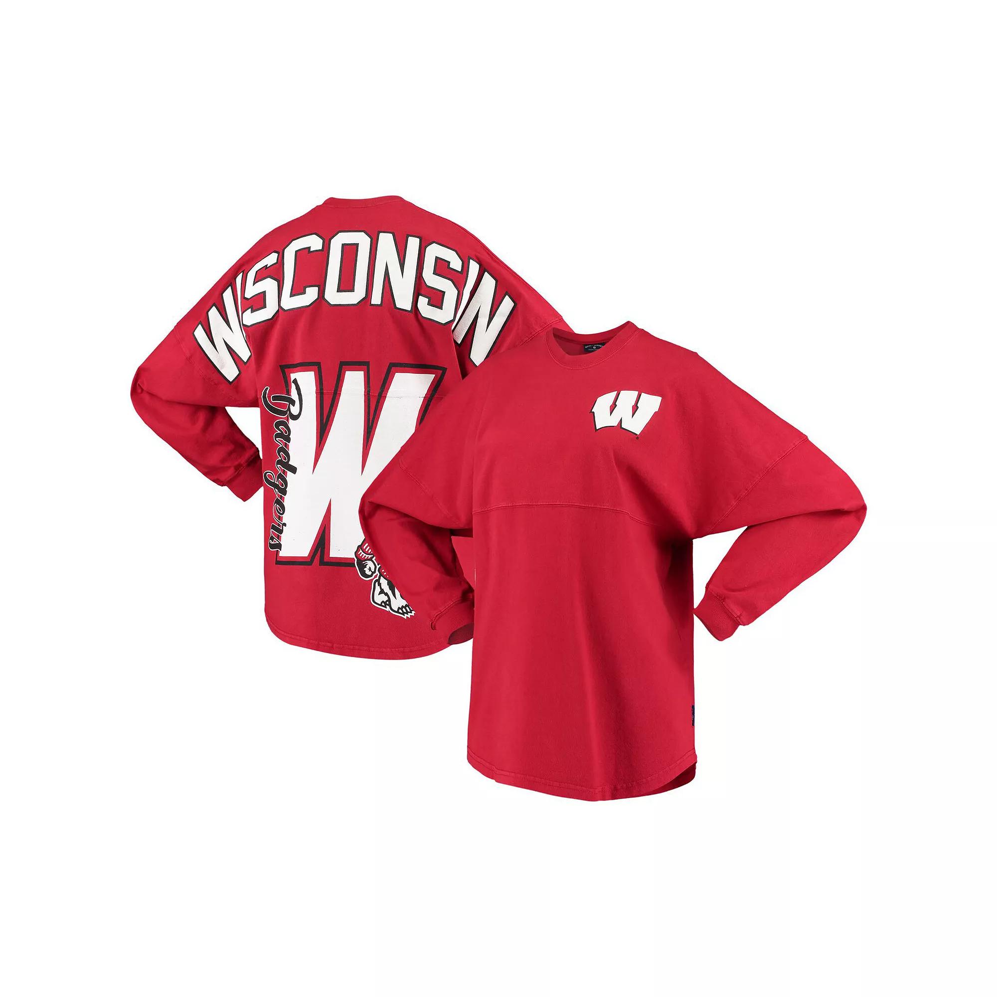 Women's Red Wisconsin Badgers Loud n Proud Spirit Jersey T-Shirt, Size: XS Product Image