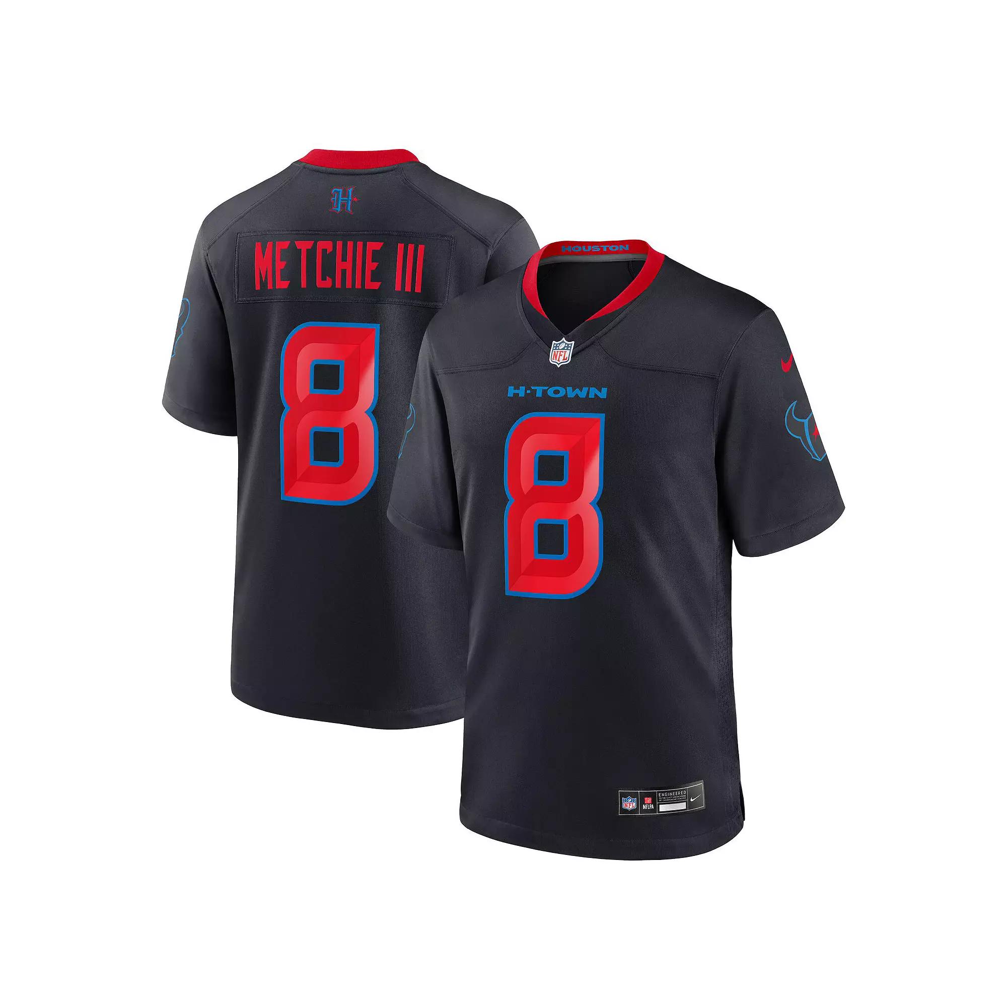 Men's Nike John Metchie III  Navy Houston Texans 2nd Alternate Game Jersey, Size: Large, Blue Product Image