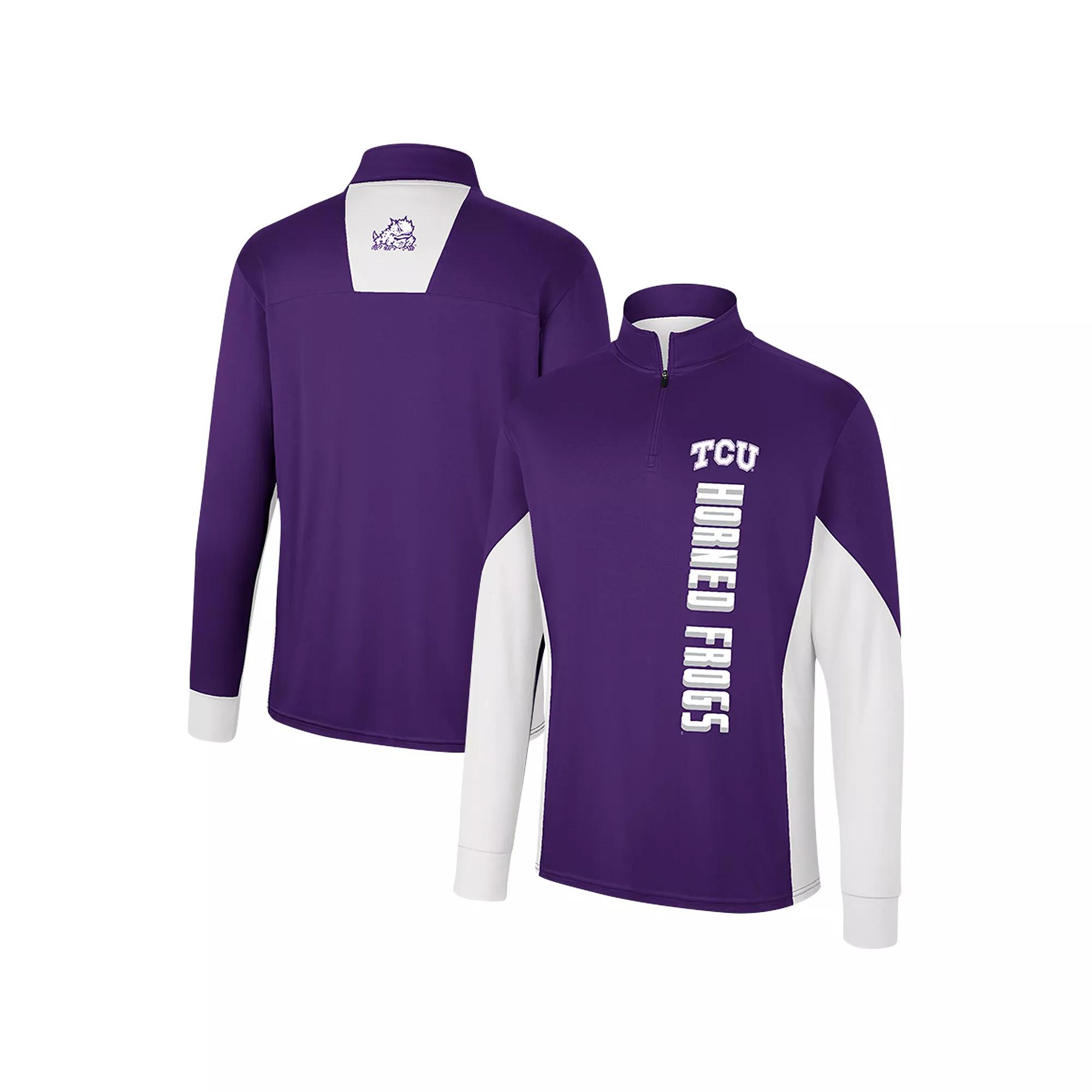 Men's Colosseum Purple TCU Horned Frogs Bart Quarter-Zip Top,  Product Image