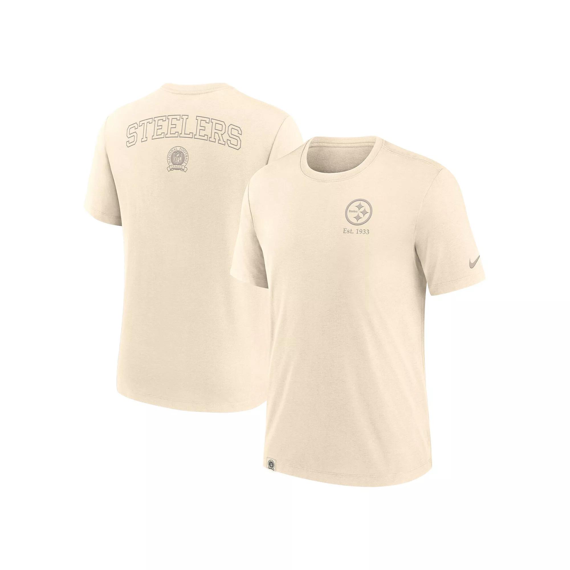 Men's Nike Cream Pittsburgh Steelers Glory Tri-Blend T-Shirt,  Product Image